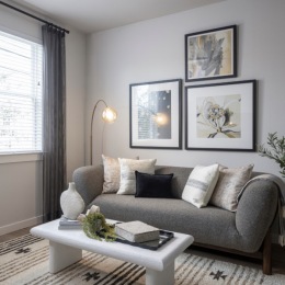 living area with easy access to other rooms