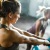 a woman lifting weights